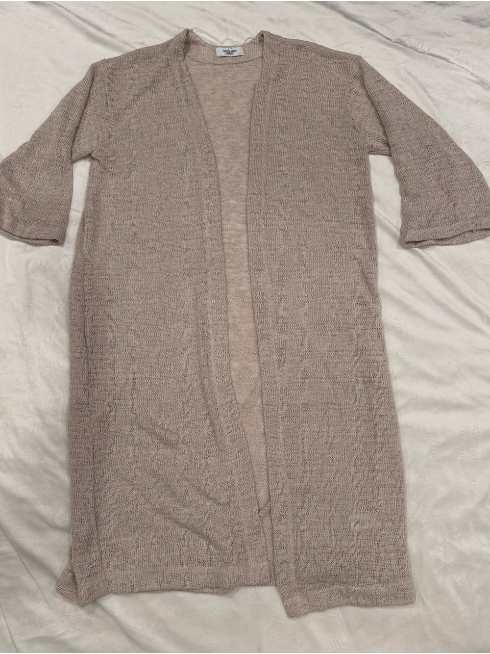 Carly Jean Los Angeles Molly Knit Duster- TAN/BEIGE L